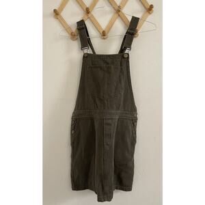 Forever 21 Skirtall Women's Medium Denim Mini Overalls Army Green 90s